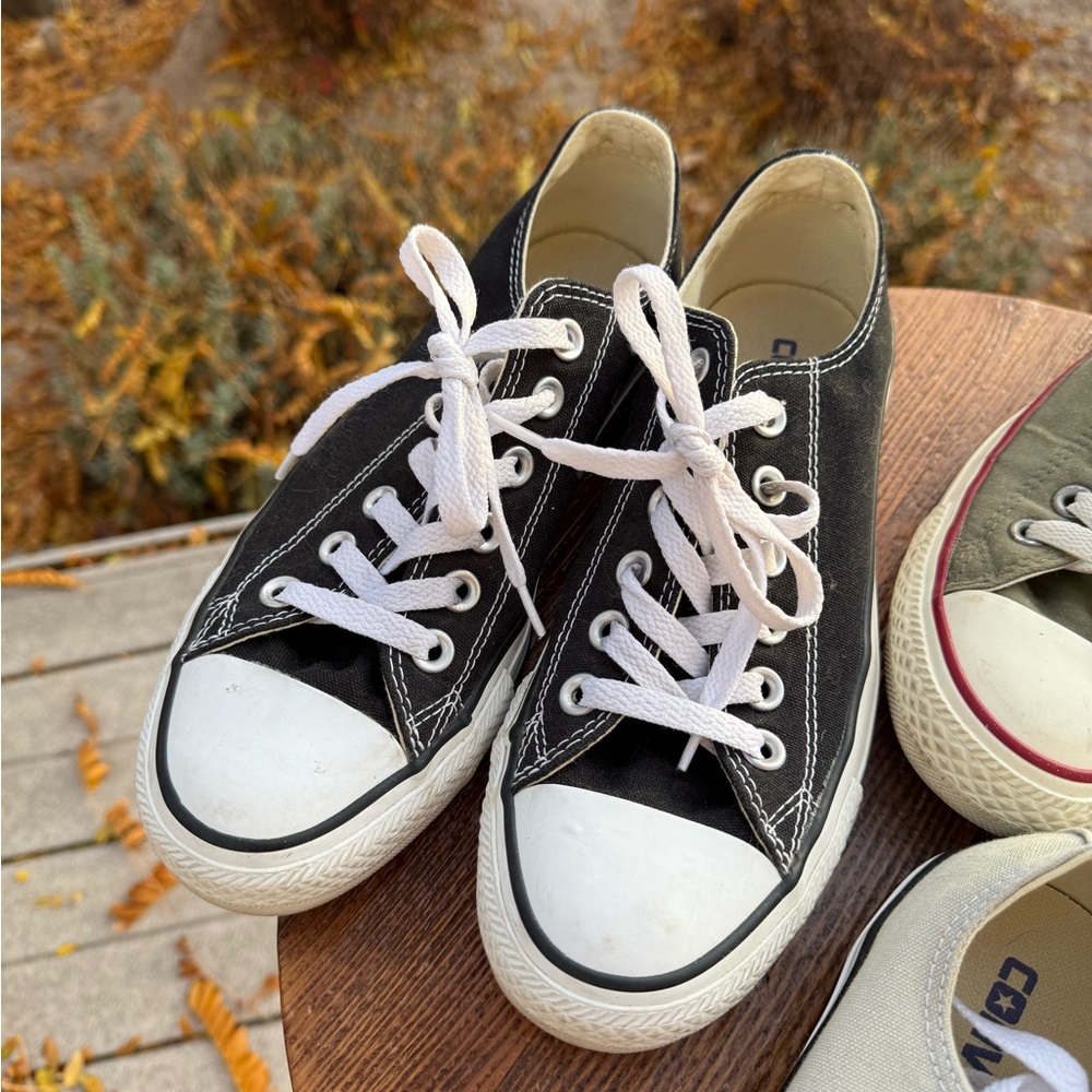 Converse Chuck Taylor Low Top Sneakers in Black, Cream, and Olive - Picture 5 of 6